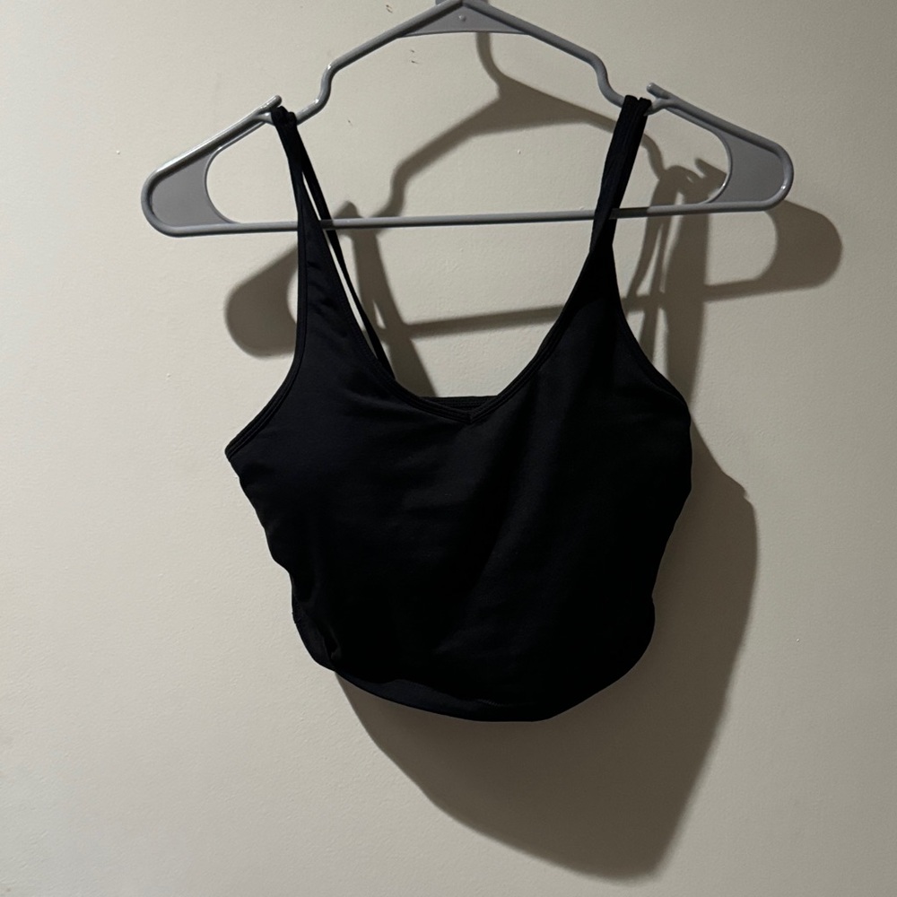 Vuori Black Double Strap Crop Top